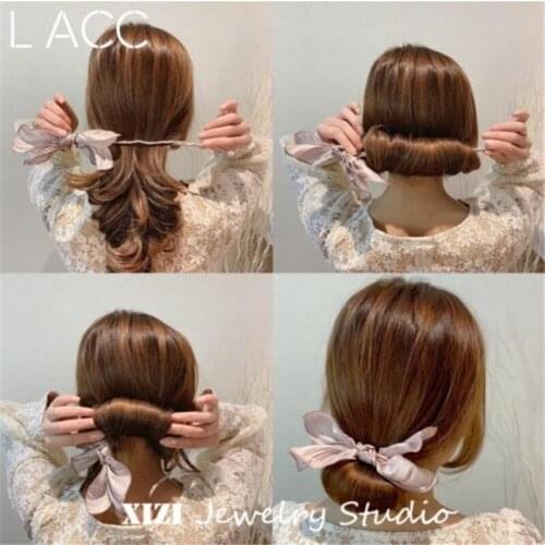 Korean Fashion Hairpin Bun Women Girls Hairstyle Knot Hair Maker Tools Ornament Headband Hair Accessories