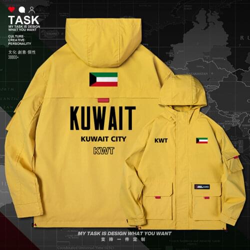 Kuwait Kuwaiti KWT men jacket hooded nation flag top mens coat casual fashion windbreaker jackets streetwear autumn clothes