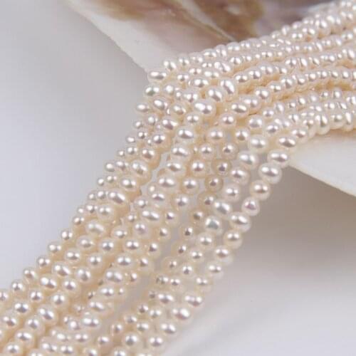 Tiny genuine pearl string 16inch long natural white jewelry making gemstone beads