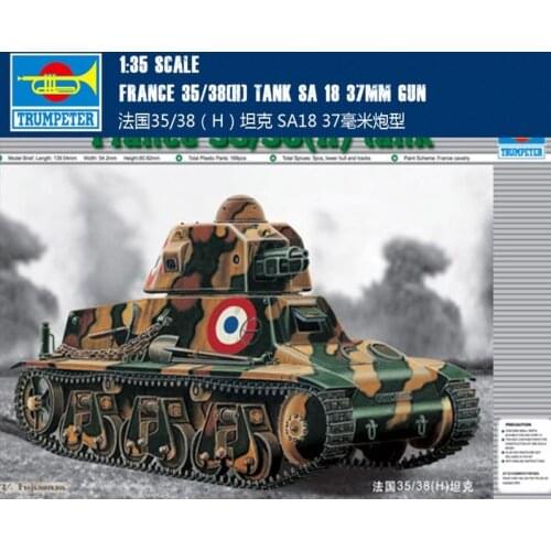 Trumpeter 00351 1/35 Scale France 35/38(H) Tank SA 18 37MM Gun Assembly Model Building Kits Hobby Plastic Toys For Adults DIY