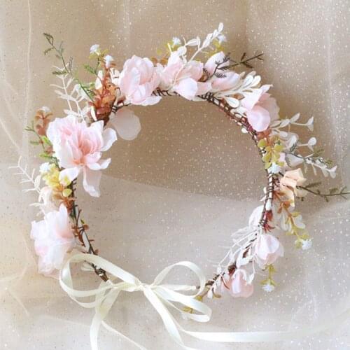 Trendy Floral Flower Headbands Hairbands Headpieces Headwear For Women Bride Bridal Wedding Hair Wreath Jewelry Accessories