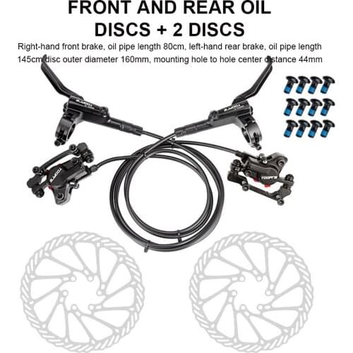 MTB Bike Hydraulic Brake Set Oil Disc Brake Dual Pads Right Front Left Rear 160mm Rotor Bicycle Parts