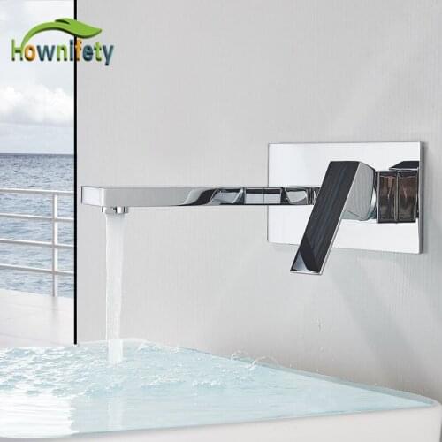 Wall Mount Basin Faucet Chrome Polished Siamese installation Easy Hot Cold Mixer Crane Wash Taps Single Handle Bathroom Sink Tap