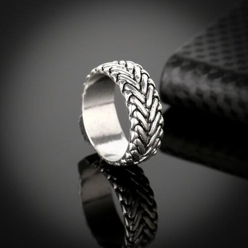 New Buddha Ring Lightning Round Ancient Silver color Mans Spin Chain Ring for Cool Man Woman Fashion Jewelry Drop Shipping