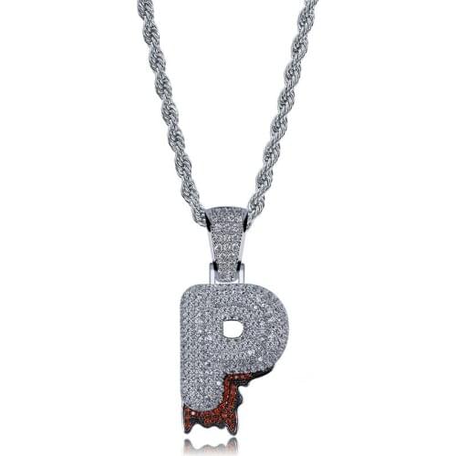 OMYFUN A-Z Custom Bubble Initial Letter Fashion Necklaces & Pendant Charm CZ Micro Paved Bijoux Hip Hop Jewelry Drop Shipping