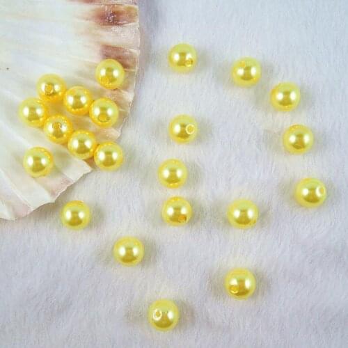 Wholesale 6mm 8mm 10mm 12mm Yellow Pearl Imitation Round Beads PB-13