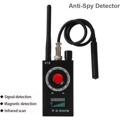 K18 RF Scanner Anti-spy Detector mini Camera GSM Audio Bug WiFi Signal Finder Private Protect Security RF Tracker Wireless