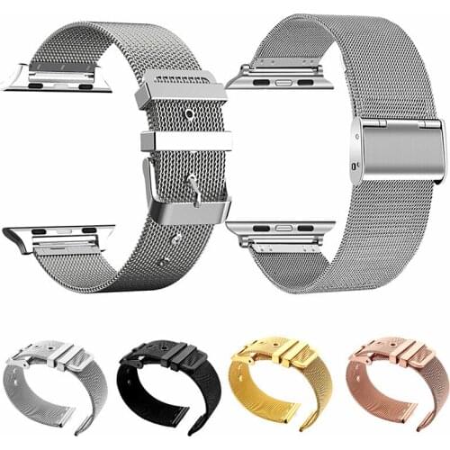 Strap for Apple Watch Series 5 4 3 2 Stainless Steel Wristband 42mm 38mm 44mm 40mm Milanese Sport Loop Accessories pulseira