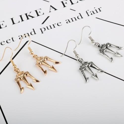 Hot Movie Percy Jackson Earrings Fashion Poseidon Trident Fork Drop Earrings For Men Women