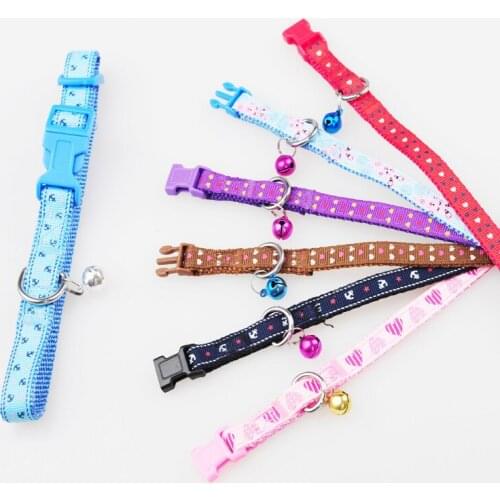 Colorful Pet Dog Puppy Cat Collar Harness Fashion Print Adjustable Pet Animals Neck Chain With Bell