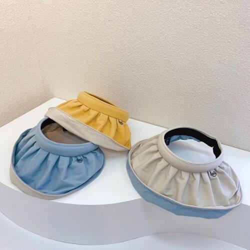 Sun Hat Female Sun Protection Foldable Empty Top Big Eaves Cover Face Shell Hat Can Be Used As A Headband Fashion Hat For Women