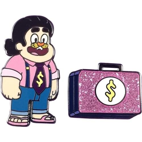 Steven Universe tiger millionaire and briefcase combo pins crystal gems Garnet shiny fun accessory