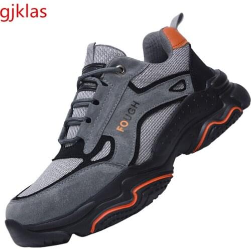 Safety Shoes Work Men Steel Toe Shoes Casuales Comfy Lightweight Breathable Shoes Wear Resisting Working Sneakers Anti Piercing