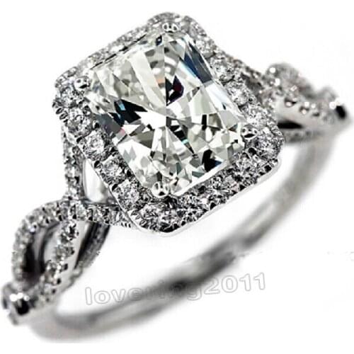 Victoria Wieck Antique Jewelry simulated stones 925 Sterling Silver Engagement Wedding Ring Sz 5-11 Free shipping Gift