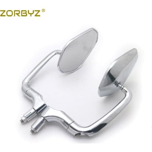 ZORBYZ Pair 7/8" 22mm Chrome Motorcycle Handlebar End Rearview Side Mirrors For Honda Yamaha Suzuki