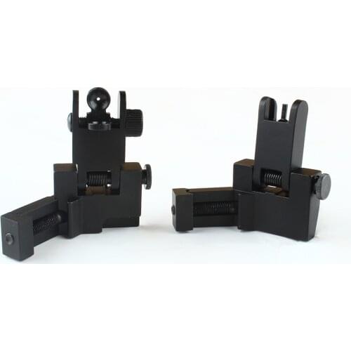 1 Pair Tactical BUIS AR-15 SPRING ASSISTED LOW PROFILE FLIP UP 45 Degree Rapid Transition Iron SIGHT SET(AR sights) Hunting Gu