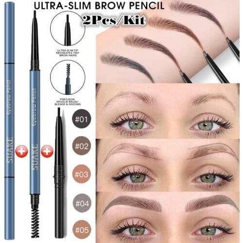1Pc Double Ends Ultra-slim Eyebrow Pencil Waterproof Fine Sketch Eyebrow Pencil With Eyebrow Brush Cosmetic Eyebrow Enhancers