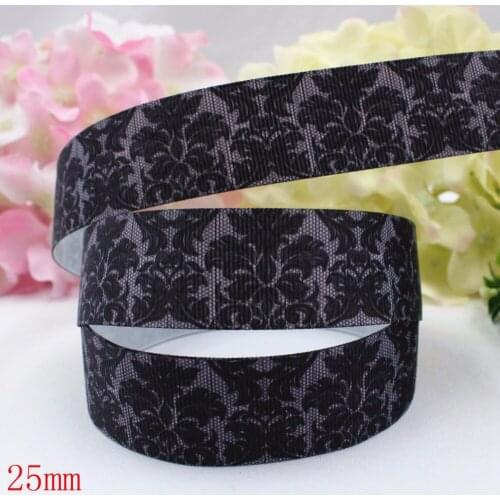 16607-58,(1")25mm 10yard/lot Flowers Ribbons Thermal transfer Printed grosgrain Wedding Accessories DIY handmade material