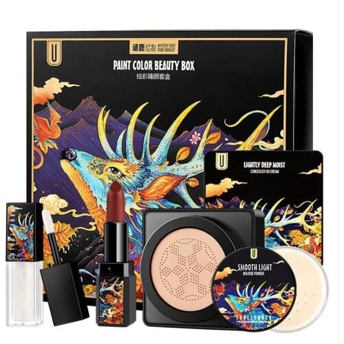 5pcs/7pcs Mushroom Head Air Cushion BB Cream Makeup Set Moisturizing Concealing Even Skin Tone Makeup Base Set