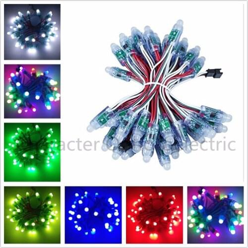 50 pcs/lot 12mm WS2811 2811 IC RGB Led Module String Waterproof DC5V Digital Full Color LED Pixel Light