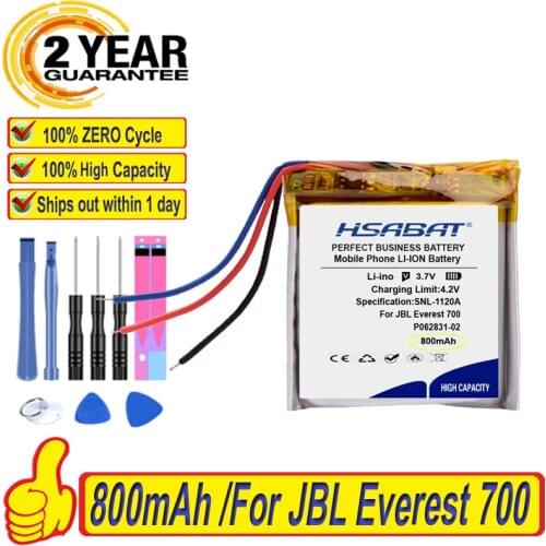 Top Brand 100% New 800mAh Battery for JBL Everest 300 700 Replacement Wireless Headset Batteries + free tools