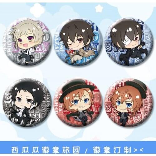 Bungo Stray Dogs I3 models anime badge 58mm Atsushi osamu Ranpo Brooch Pins Buttons
