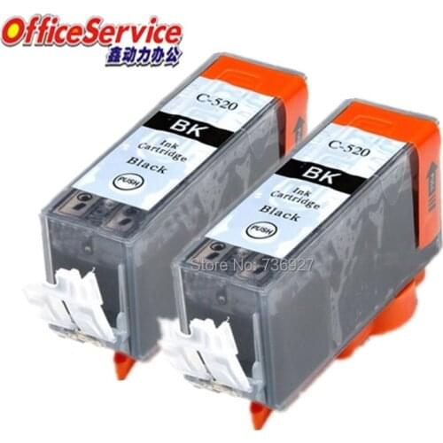2 Black For PGI-520 PGI520 PGI 520 Compatible ink Cartridge For Canon MP648 MP980 MX860 MX870 IP4700 MP560 inkjet printer