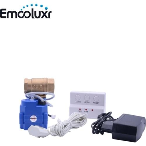 Water Sensor Alarm Leakage Detector Security Alarm System with 1/2" Motorized Solid Brass Ball Valve BSP DN15