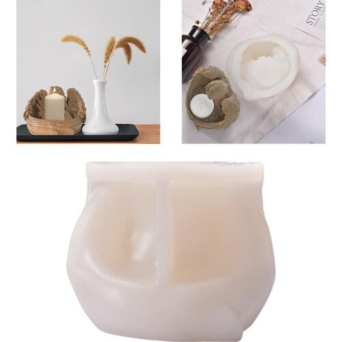 Silicone Mold Candle Holder Pot Concrete Mold Mould Clay Mold Decorative Craft DIY Epoxy Resin Mould Tool For Church Home Decor