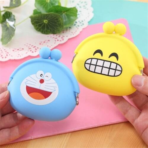 DL Korean Cute Mini silicone zero purse creative soft face buckle coin bag cartoon female hand with small purse