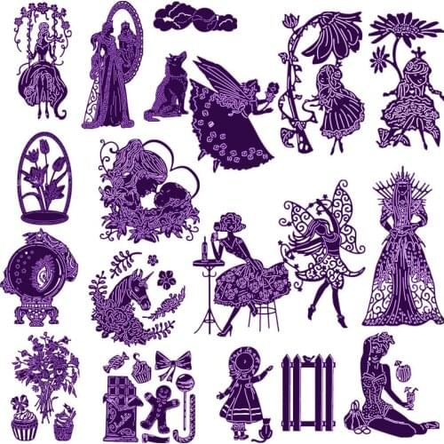 Elegant Woman Queen Angle Mirror Adult and Child Unicorn Dog For DIY Scrapbooking Embossing Paper Cards Crafts 2019 New Dies