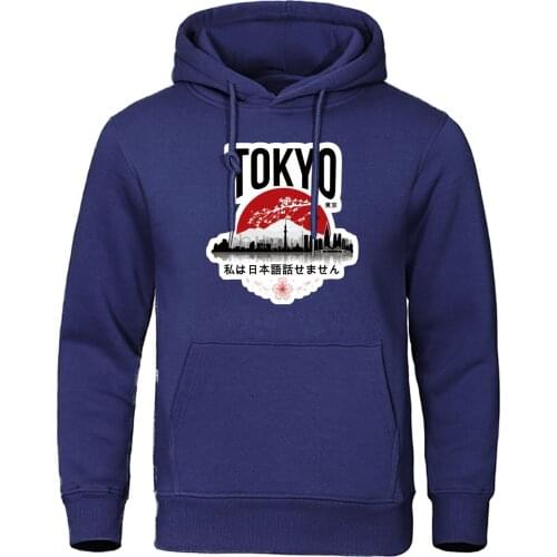 Tokyo Print I Don't Speak Japanese Mens Hoodie Streetwear Funny Design Pullover Men Clothes Autumn Mens Hoody