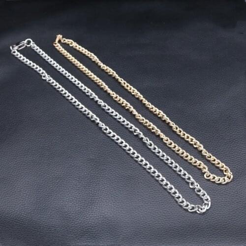 1pc Aluminum Alloy Cuban Chain Minimalist Style Metal Necklace DIY Punk Hip Hop Rock Mens and Womens Jewelry Crafts Findings
