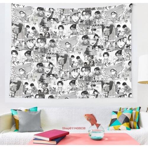 Levi Manga Collage tapestry Blanket Tapestry Bedroom Bedspread Decoration