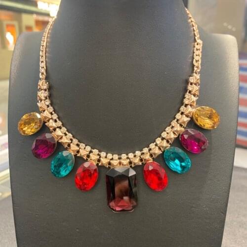 Multi color acryl pendant necklace short necklace dail use fashion women jewelry 40CM clearance pricefree shipping