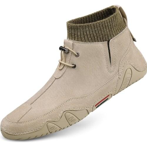 Man Autumn Without Plush Winter Plush Two Types To Choose Casual Shoe Male New Fashion Sports Moccasins Slip-on Leisure Footwear