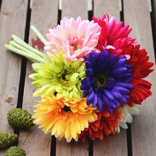 New 10pcs/lot Simulation Chrysanthemum DIY Colorful High Imitation Fashion Silk Flowers Wedding Party Decoration Flowers JH001