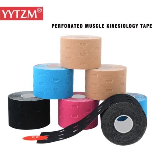 YYTZM 5cm*5m Perforated Breathable Muscles Kinesio Tape Athlete Care Elastic Sports joelheira Bandage Physio Therapeutic Tape