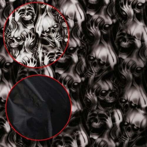 1Pc PVA Water Transfer Film Dipping Skulls Hydrographics Water Transfer Printing Skeleton Film 0.5 x 2m Skull Print Film