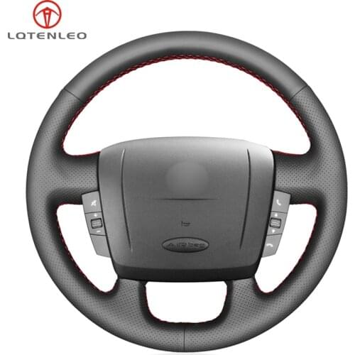 Black Genuine Leather Car Steering Wheel Cover For Peugeot Boxer 2006-2019 Citroen Jumper Relay Fiat Ducato Ram ProMaster