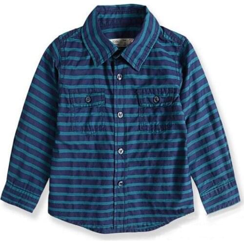 New Shirts Baby Boys Fashion Striped Shirts Boys Long Sleeve Casual Shirts Kids Spring Autumn Shirts Child Clothing