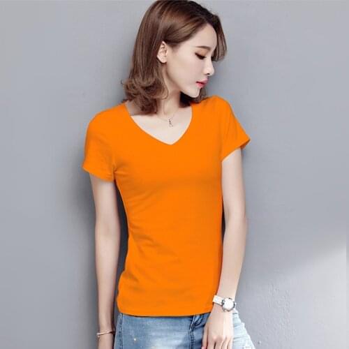 S-5XL Womens Cotton T-shirt Summer 2021 New Casual Elasticity O-neck Short-sleeve Slim Bottom T-shirt Girls Tops Tees Female