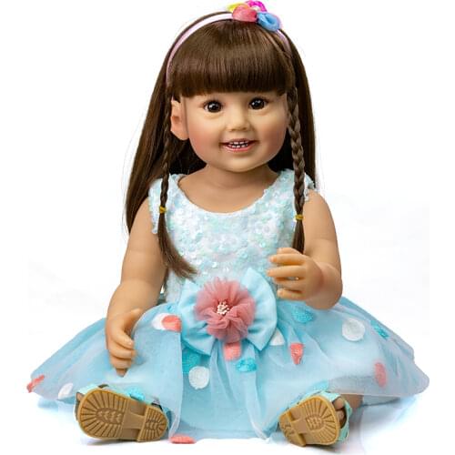 55cm Silicone Reborn Babies Toddler Bath Toys Kids Toys Birthday Gift