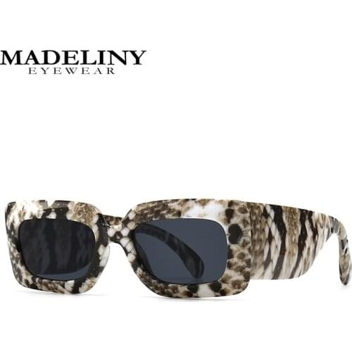 MADELINY Vintage Square Sunglasses Women Men Luxury Brand Designer Snake Pattern Fashion Sun Glasses For Female MA480