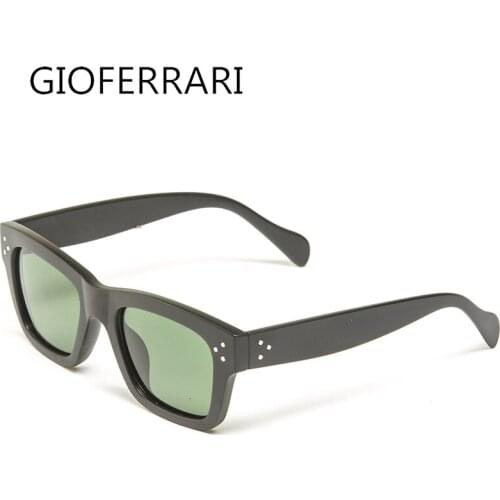 GIOFERRARI cool square sunglasses women mens new brand design retro sunglasses womens unique flat-top glasses color number pol