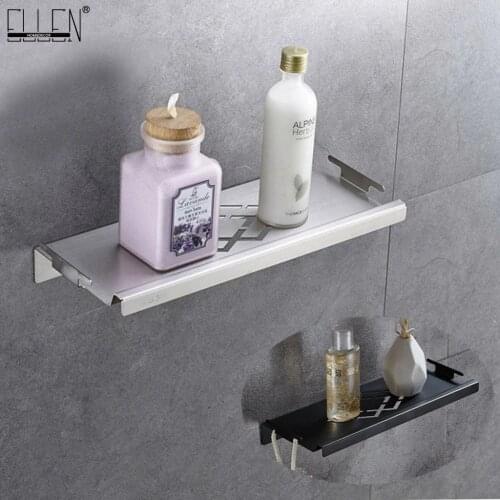 Bathroom Corner Shelves Brushed Nickel 304 Stainless Steel Wall Bathroom Shelf Shampoo Storage Accessories Shelves ELF42