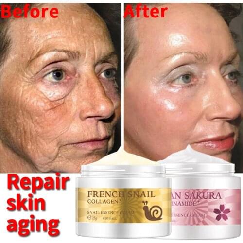 Cherry Blossom Moisturizing Essence Face Cream Snail Face Cream Collagen Anti-Wrinkle Whitening Facial Cream Anti-aging