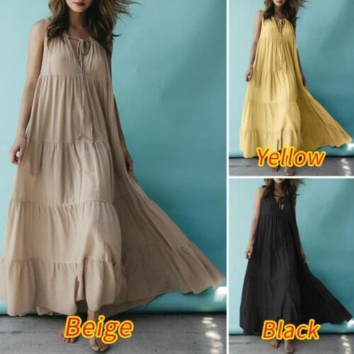 Vestidos Robe Longue Summer Beach Casual Maxi Dress Sleeveless Patchwork A Line Slim Dresses Black 3XL Plus Size Women Clothing