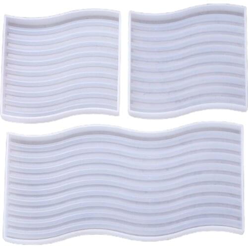 Wave Coaster Epoxy Resin Mold Serving Plate Board Silicone Mould DIY Crafts Cup Mat Mug Pad Home Decortaions Casting Tools T21F