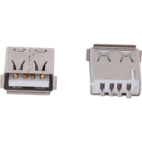 10 Pcs Straight Solder Type USB A Female Plug Jack Connector